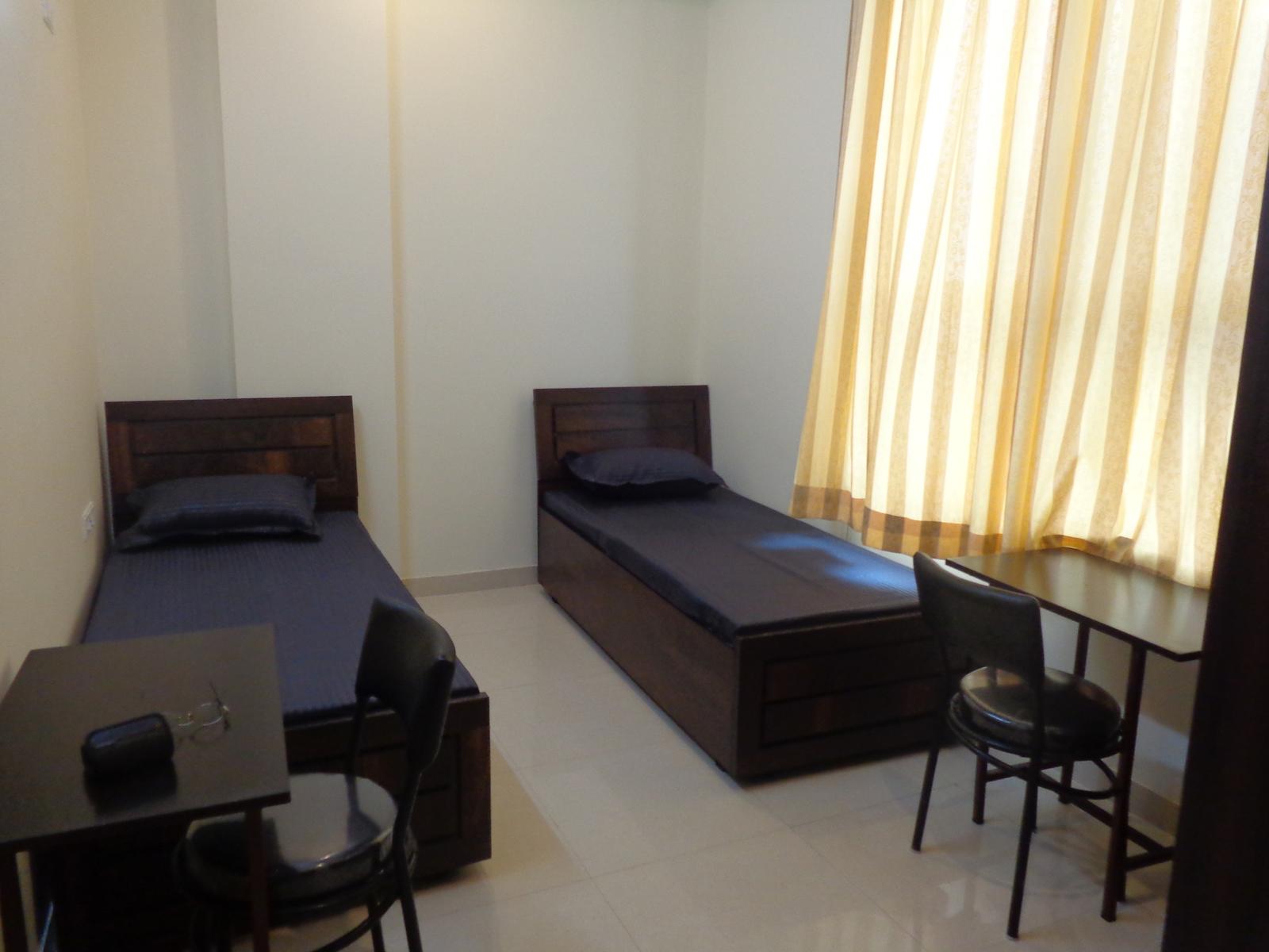 Study table and wardrobe in boys PG room, Jagatpura Jaipur