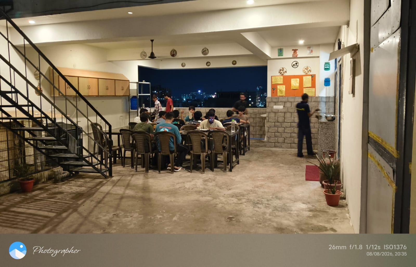 Common dining and mess seating area for PG residents